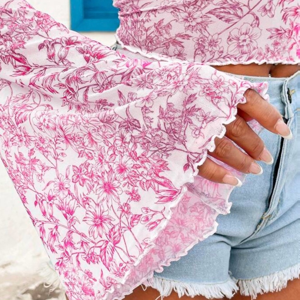 Floral Pink Crop Top